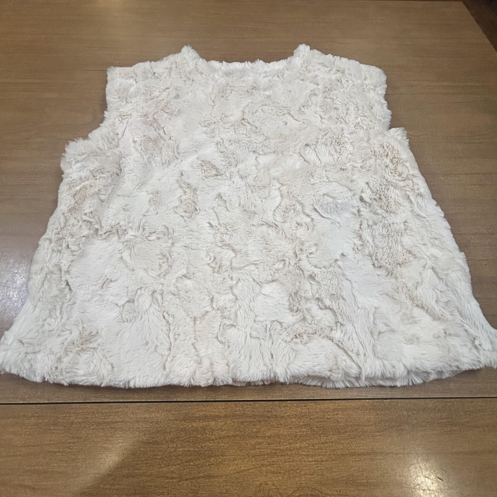 Maeve Tank Top Womens Small Cream Faux Fur Fleece Lined Sleeveless Pullover Vest